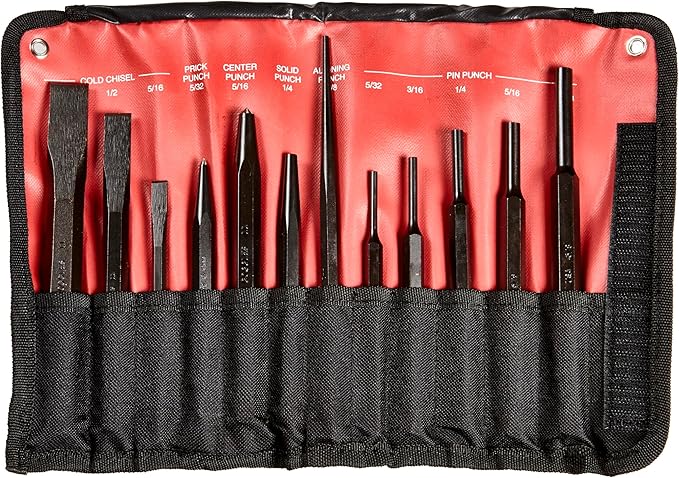 Mayhew Tools 66258 Punch & Chisel Set (Metric), 12 piece, multi, one size