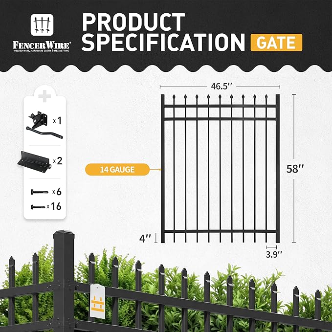 Pinnacle Heavy Duty Fence Gate Pack of 10, 5FT x 4FT Outdoor Decorative Garden Gate