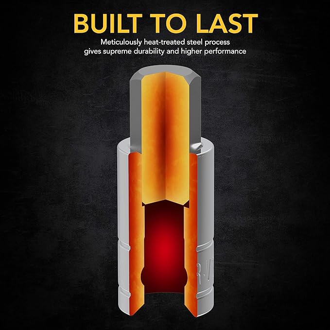 LEXIVON HEX Bit Socket Set, Premium S2 Alloy Steel | 13-Piece SAE 5/64" - 9/16" Set | Enhanced Storage Case (LX-142)