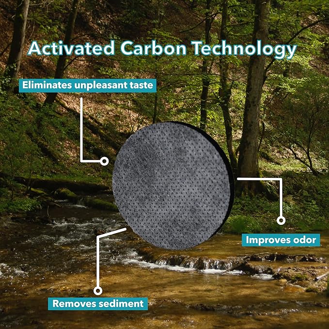 Filter Replacement Pack- Pack of 4 Replacement Filters for the Puribag: Activated Carbon Filter Membrane for Powerful Filtration and Optimal Water Quality