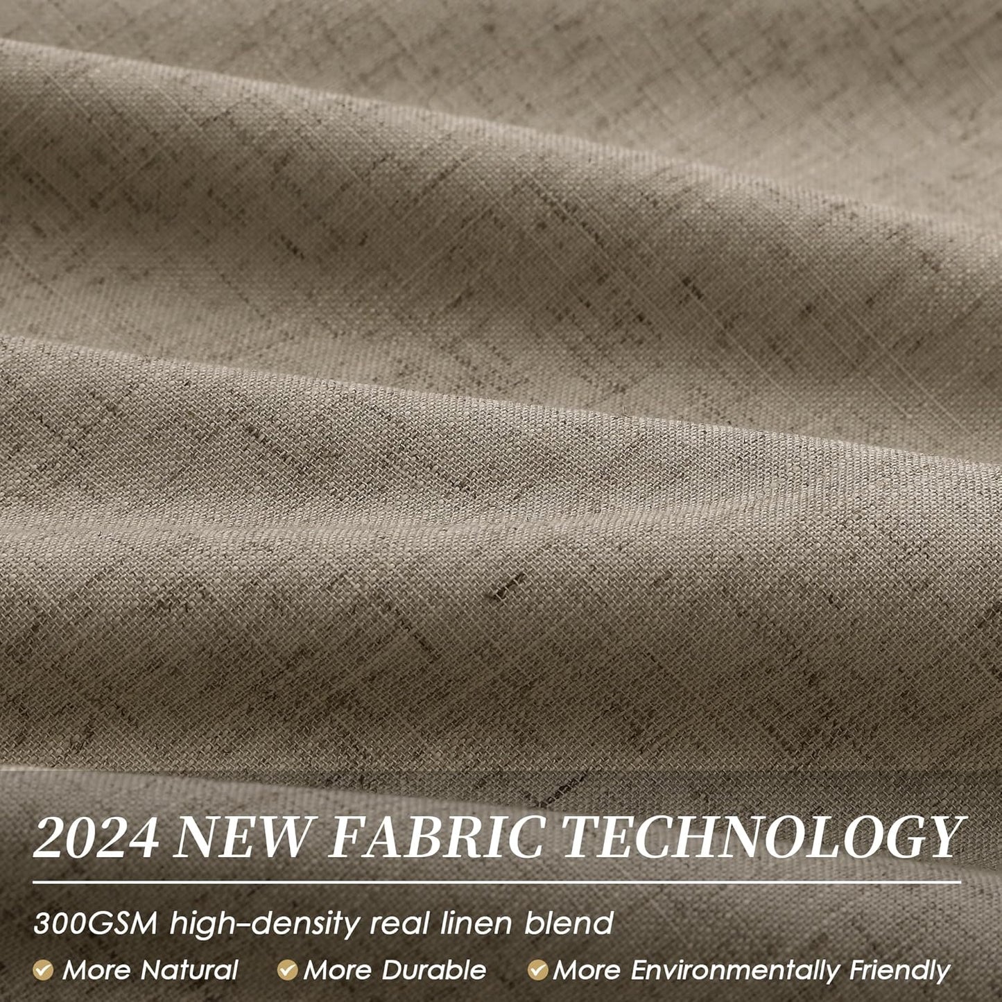 BOODII Room Darkening Curtains 120 Inch Back Tab Thermal Insulated Black Out Linen Drapes Extra Long Blackout Curtains for Patio Door Large Window Ceiling to Floor Light Blocking Matcha Brown 52x120