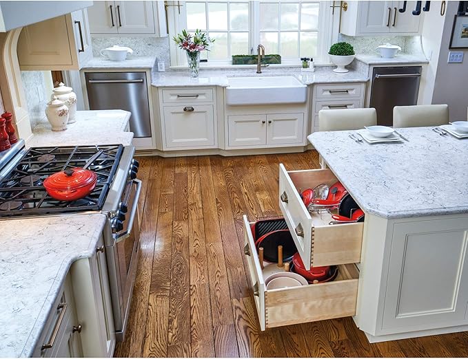 Rev-A-Shelf Trimmable Pegboard Drawer Divider Organizer, Trim to Fit Wooden Kitchen Cabinet Storage Utensil, Pots & Dish Rack, 30" x 21", 4DPS-3021