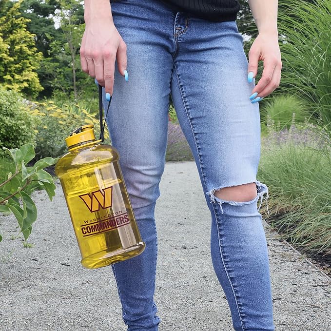 FOCO NFL Team Logo 2L Plastic Clear Large Sports Water Bottle