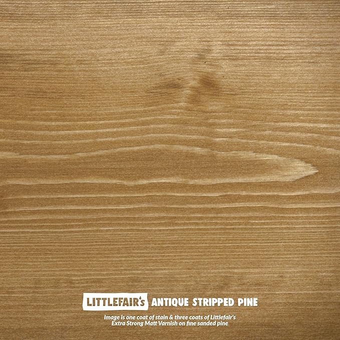 Littlefair's Wood Stain Water Based - 8.5oz/250ml - Indoor Furniture Stain Light & Dark Finishes - Special Non Toxic & Eco Friendly Formula - Wood Stain for Crafts - Color: Antique Stripped Pine