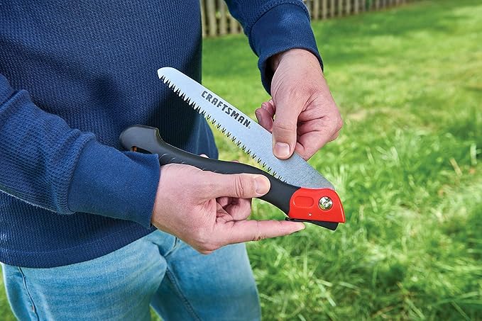 CRAFTSMAN Folding Hand Saw, 8 in. Blade, Compact Design, for Camping, Pruning, Cutting Wood, Branches or Brush