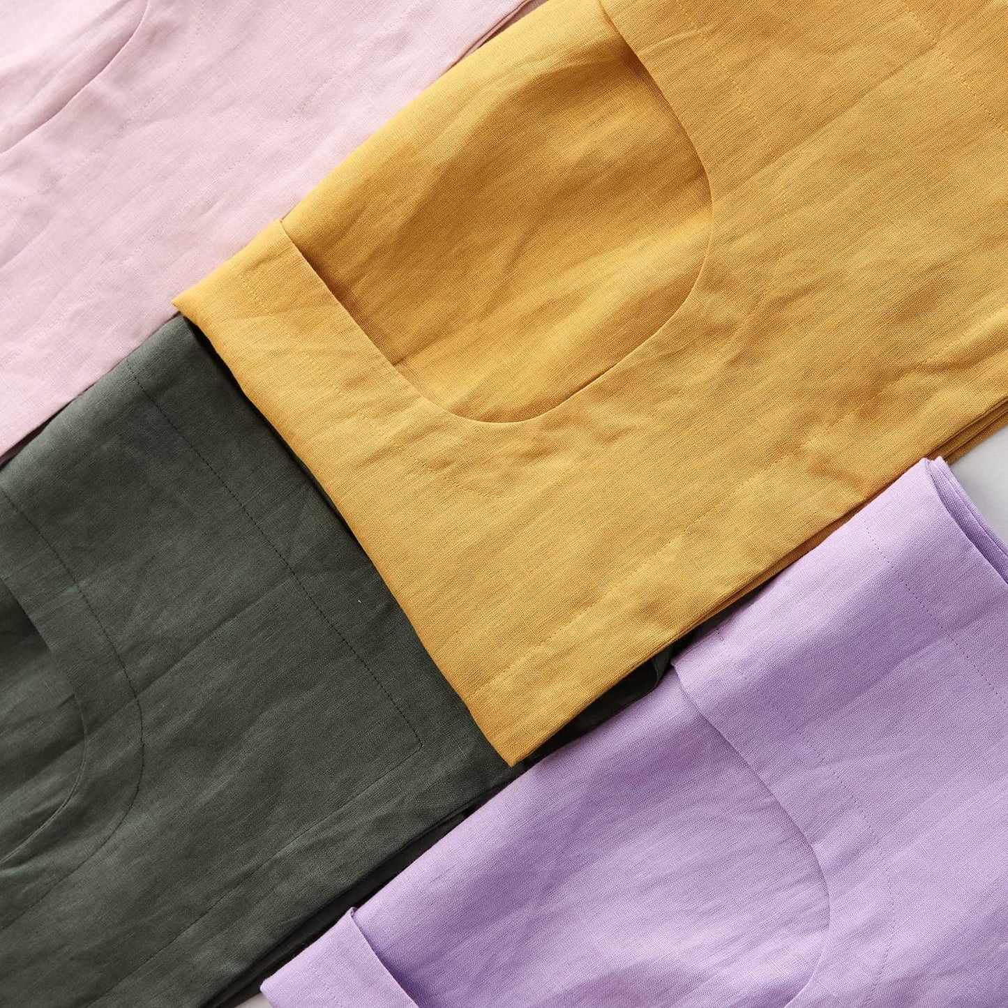 Amazhiyu 100% Linen Door Hanging Laundry Hamper Bag, 19x27 Inches Lilac