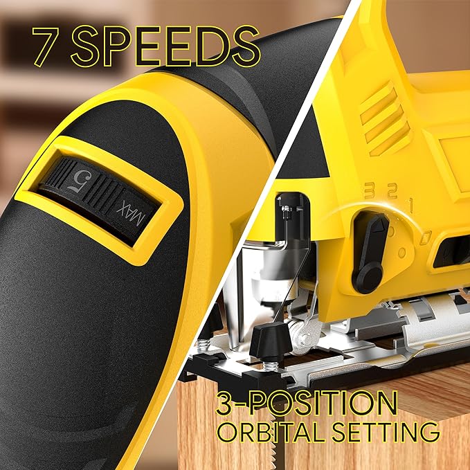 Cordless Jig Saw Compatible with Dewalt 20v Max Battery(No Battery) Brushless Jigsaw, Variable Speed, 45° Beveled Cuts, 3 Orbital Action, with Jigsaw Blades for Straight/Curve/Circle Cutting
