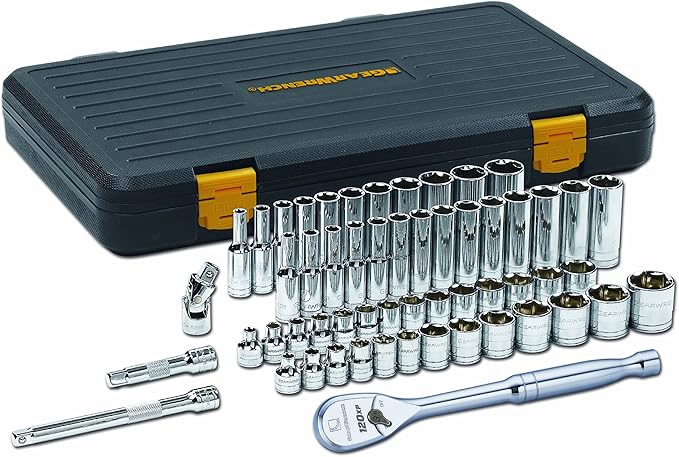 GEARWRENCH56 Pc. 3/8" Drive 6 Pt. 120XP Mechanics Tool Set, Standard & Deep, SAE/Metric - 80550P