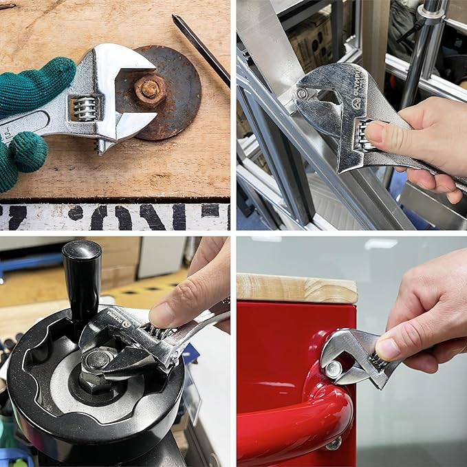 Olympia Tools 18" Adjustable Wrench, Heavy Duty Drop Forged Steel, Chrome Plated, Precision Machined Jaws, Rust Resistant