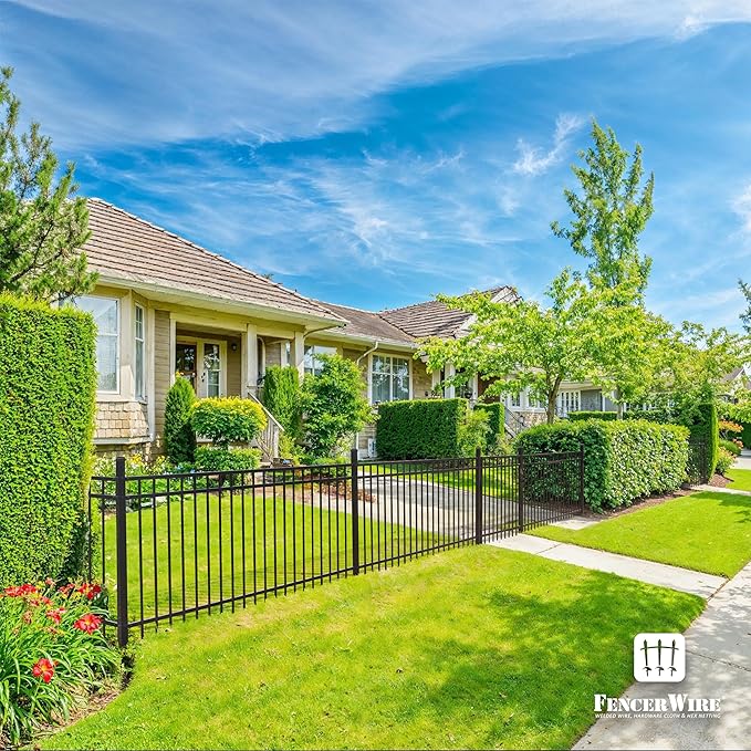 Fencer Wire Heavy Duty Garden Fence Bracket, Metal Steel Connector for Post and Panel Connection, Accessories of Metal Fencing Border