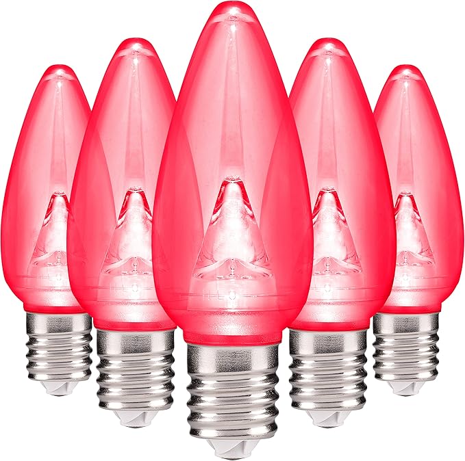 HLO Lighting Smooth C9 Christmas Lights | Pink LED Bulbs for Indoor & Outdoor Christmas Decor | Set of 500