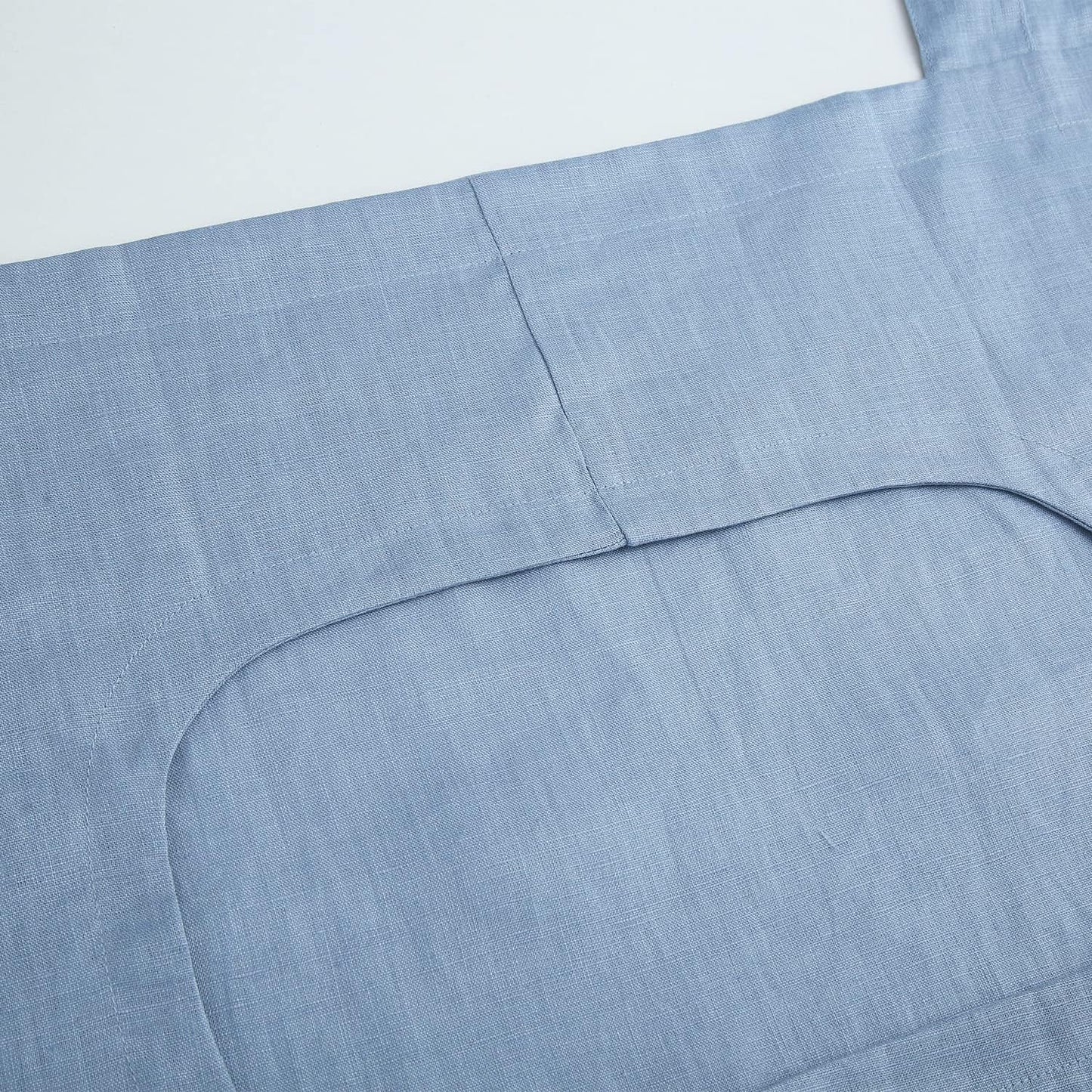 Amazhiyu 100% Linen Door Hanging Laundry Hamper Bag, 19x27 Inches, Steel Blue