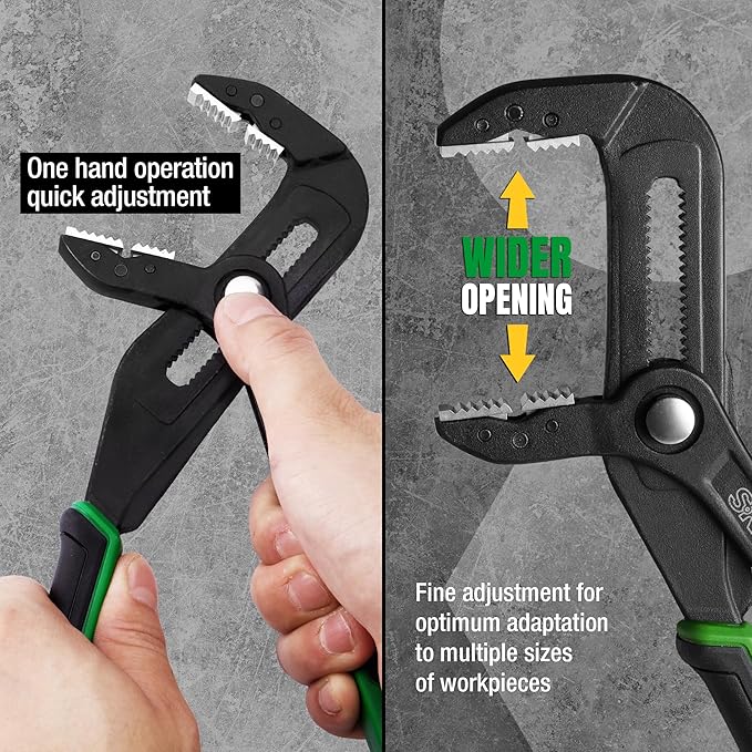 SK 10-Inch Groove Joint Pliers, Water Pump Pliers, Premium CR-V Construction, Self-adjusting Jaw Design, with Comfortable Grips