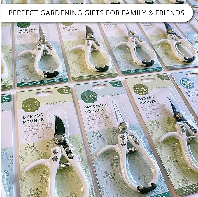 Bypass Pruning Shears Hand Pruner Garden Trimming Scissors Plant Trimmers Herb Snips Flower Clippers Ergonomic Handle Modern Garden Tools (Classic Cream)