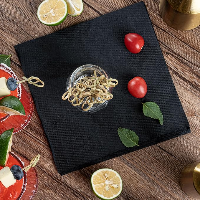 Restaurantware 4 Inch Twisted Bamboo Skewers 1000 Sturdy Disposable Bamboo Food Picks - Sturdy Looped Knot Bamboo Appetizer Picks Sustainable For Serving Appetizers and Cocktail Garnishes