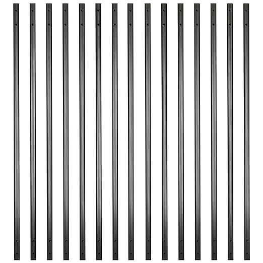 Myard 31 Inches Grooved Estate Hollow Square Aluminum Deck Balusters Furniture with Screws for Facemount Decking Railing Porch Fence (25-Pack, Matte Black)