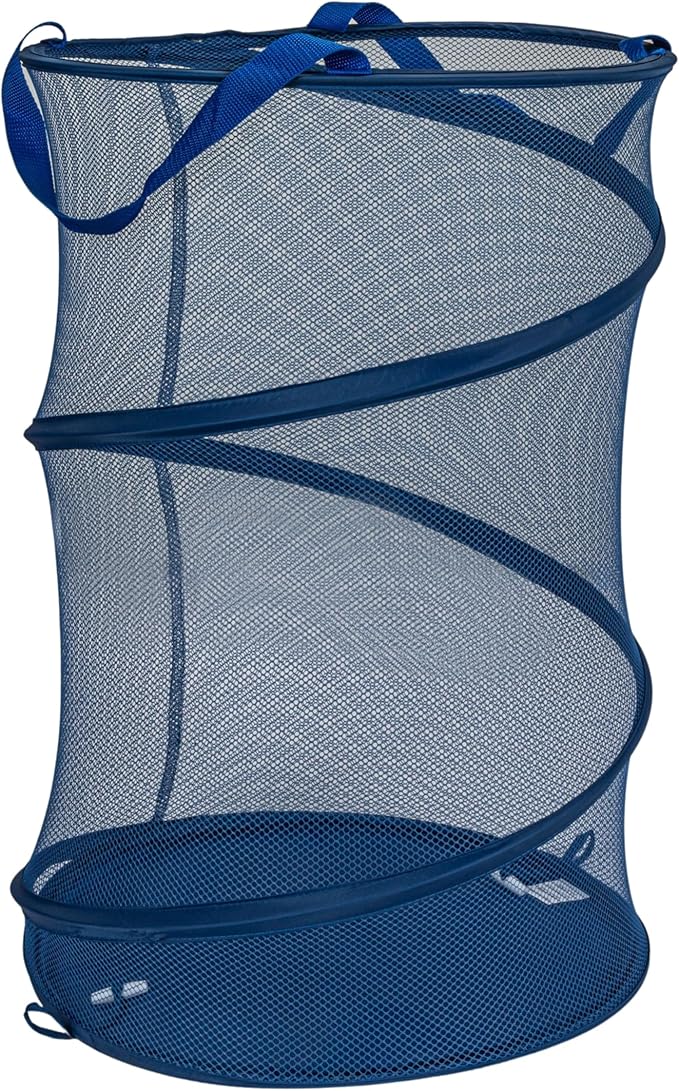 Household Essentials Pop-Up Mesh Laundry Hamper, Blue
