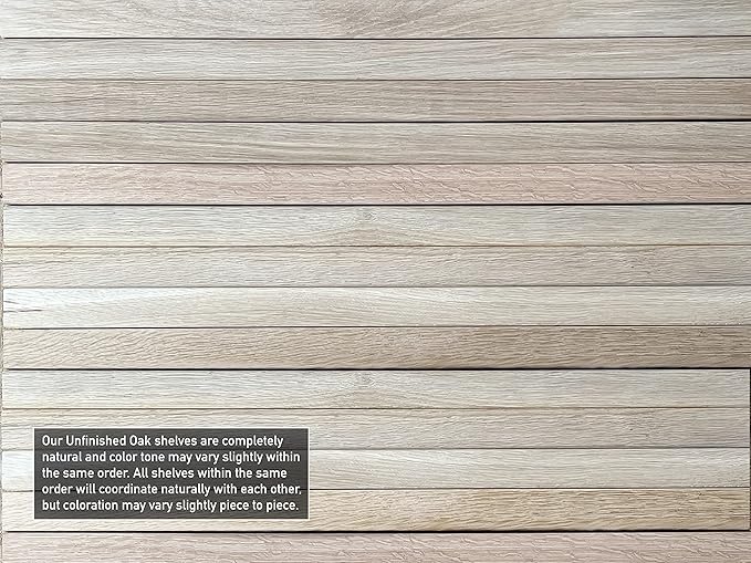 Urban Legacy Unfinished White Oak Deep Floating Shelves | Easy to Install Accent Modern Floating Shelves with Floating Shelf Brackets| Set of 2 (24" x 11" x 2")