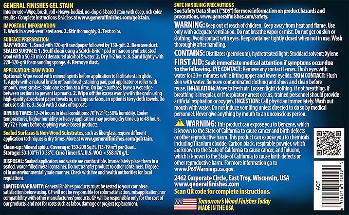 General Finishes Oil Base Gel Stain, 1 Pint, Ash Gray