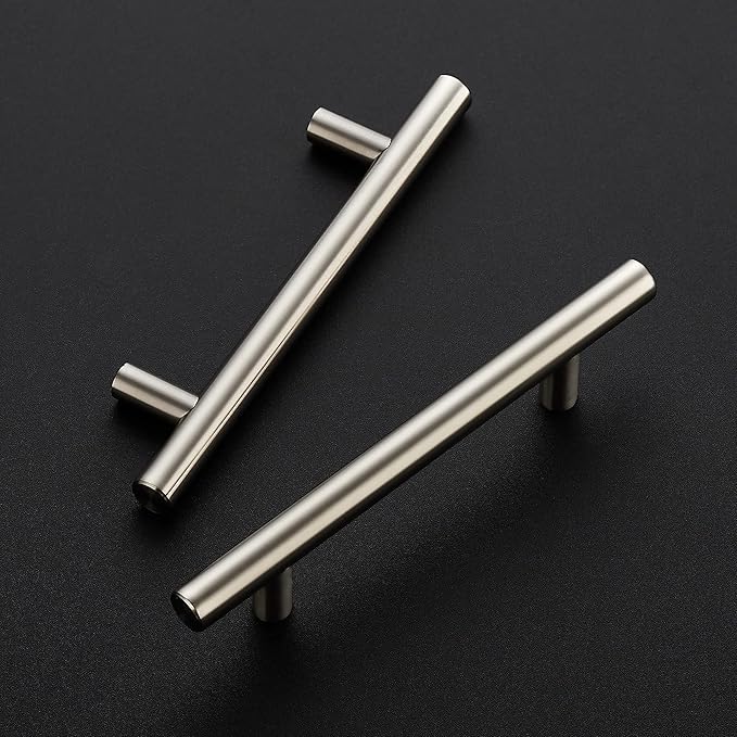 Ravinte 60 Pack | 6'' Cabinet Pulls Brushed Nickel Stainless Steel Kitchen Drawer Pulls Cabinet Handles 6”Length, 3-3/4” Hole Center with Mounting Template