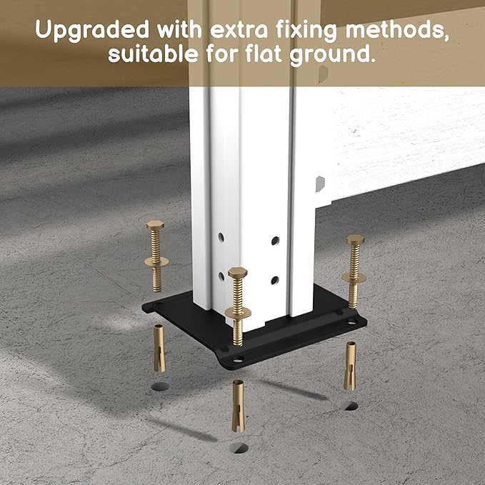 40” W x 60” H Wood Air Conditioner Fence for Hard Ground & Soft Ground, Single Outdoor Garden Fence, Privacy Screen Panel with Aluminum Stakes, Trash Can Pool Equipment Enclosure, White