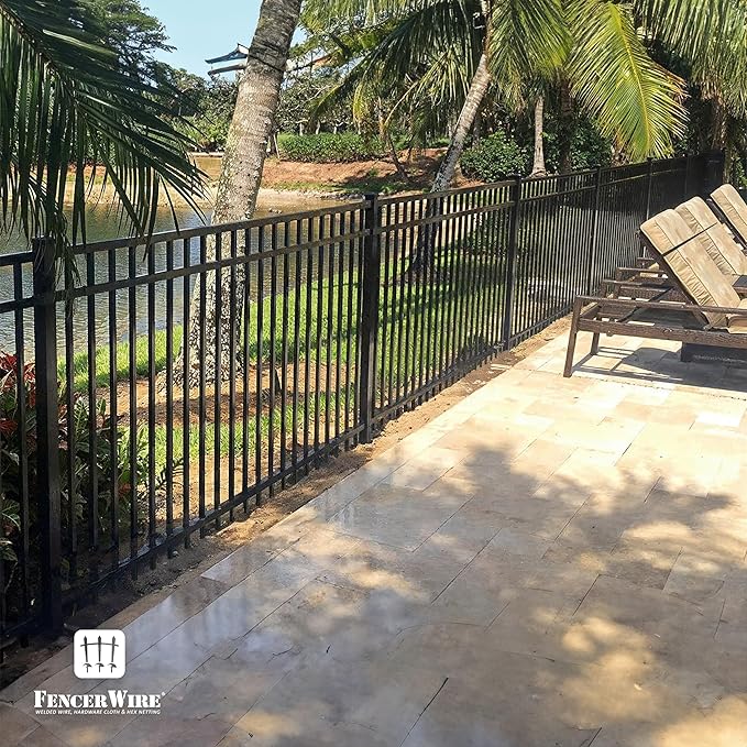 Fencer Wire Heavy Duty Garden Fence Bracket Set, 5 Pieces Metal Steel Connectors for Post and Panel Connection, Accessories of Metal Fencing Border