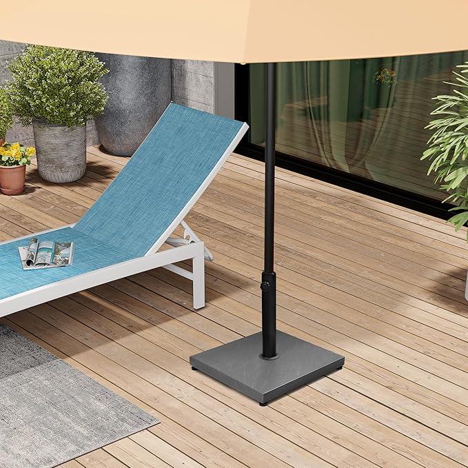 Patio Umbrella Base, 40lbs Outdoor Heavy Duty Square Concrete Stand Market Umbrella, Grey