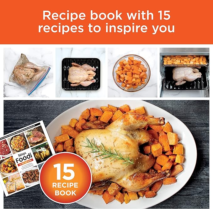 Ninja DT201 Foodi 10-in-1 XL Pro Air Fry Digital Countertop Convection Toaster Oven with Dehydrate and Reheat, 1800 Watts, Stainless Steel Finish, Silver