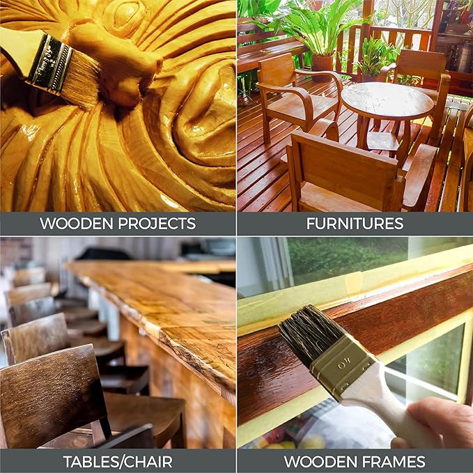 Littlefair's Wood Stain Water Based - 16.9oz/500ml - Indoor Furniture Stain Light & Dark Finishes - Special Non Toxic & Eco Friendly Formula - Wood Stain for Crafts - Color: Golden Oak