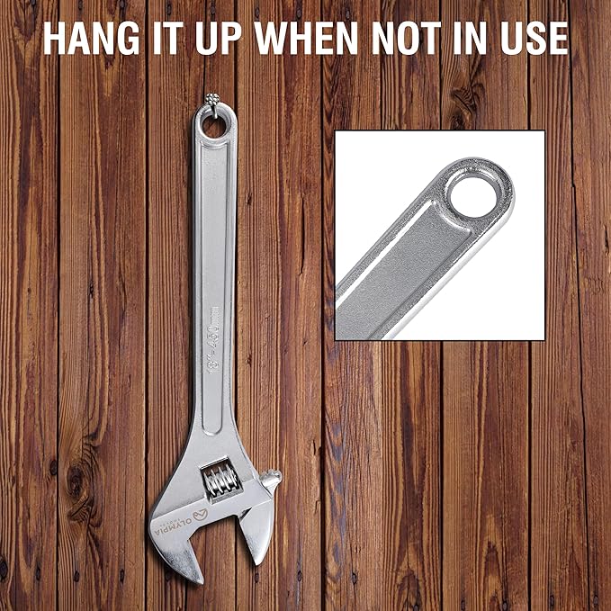 Olympia Tools 18" Adjustable Wrench, Heavy Duty Drop Forged Steel, Chrome Plated, Precision Machined Jaws, Rust Resistant