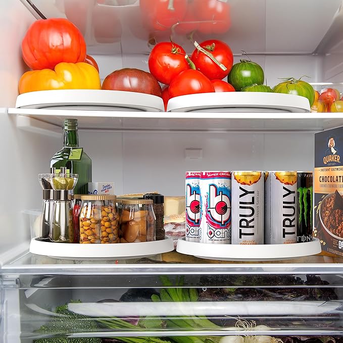 Simple Houseware 12-Inch Lazy Susan Spice Organizer Rotating Tray, 5-Pack