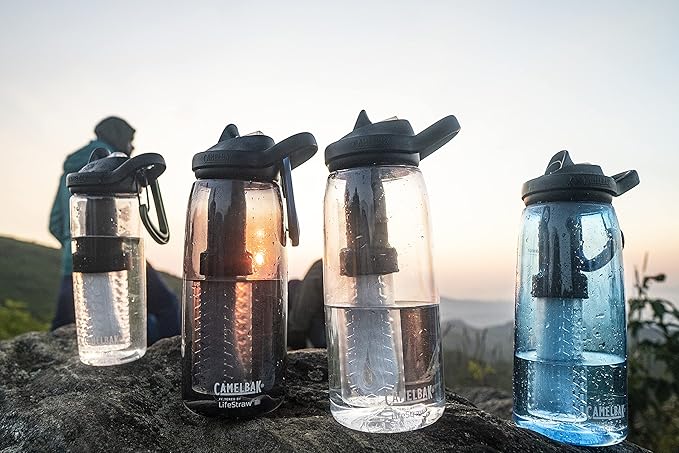 CamelBak eddy+ Water Filter Water Bottle by LifeStraw Integrated 2-Stage Filter Straw - For Hiking, Backpacking, Travel, and Emergency Preparedness