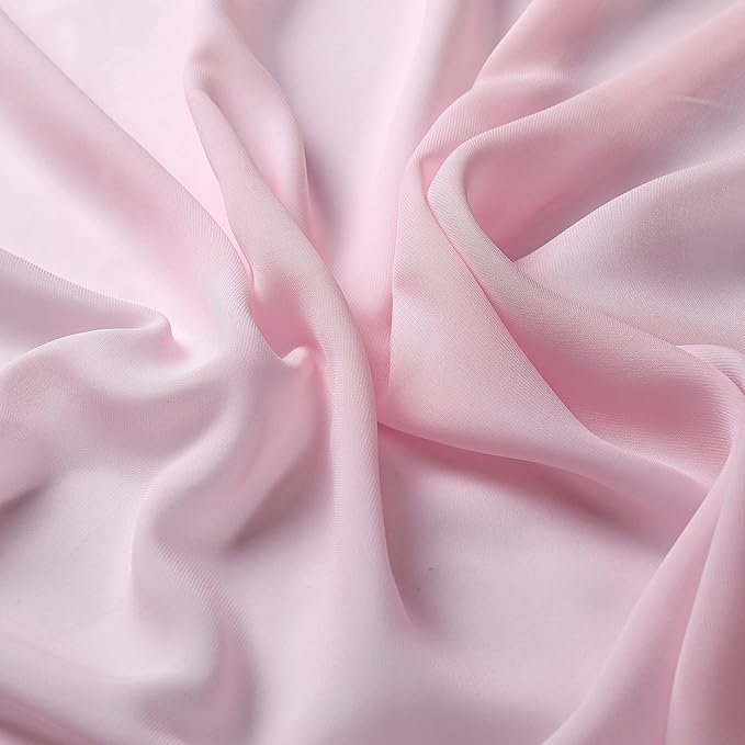 Fragrantex Pink Sheer Scarf Curtain for Canopy Bed Lightweight Soft Chiffon Fabric Decorative Scarf Swage Valance for Window Kids Room Wedding Party Arch 52" Wx256 L 7 Yards,1 Panel,Blush
