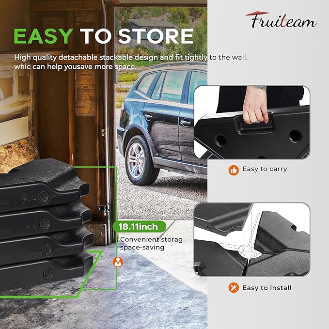 FRUITEAM 233lbs Capacity Durable Patio 4pcs Umbrella Base,with Easy-Fill Ports for Water/Sand,Stabilizes 9-11FT Large Cantilever Outdoor Umbrellas