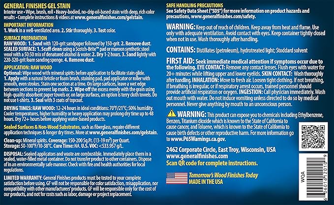 General Finishes Oil Base Gel Stain, 1 Half-Pint, White