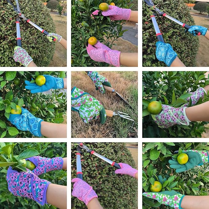 Thorn Proof&Puncture Resistant Gardening Gloves with Grip,Garden Gloves for Women, Leather Work Gloves,Gifts