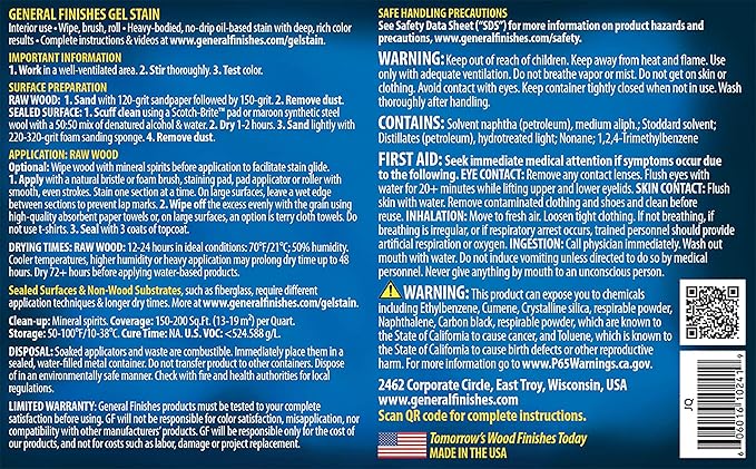 General Finishes Oil Base Gel Stain, 1 Gallon, Java