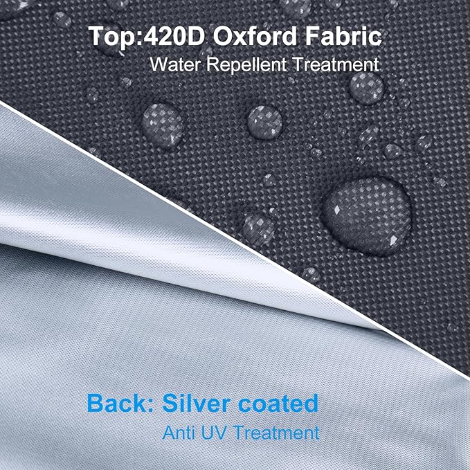 OKPOW Patio Umbrella Cover for 9ft to 12ft Outdoor Umbrellas - 420D Waterproof Garden Market Umbrella Cover Outside Parasol Covers with Zipper for Deck Pool Beach Umbrellas, Dark Grey