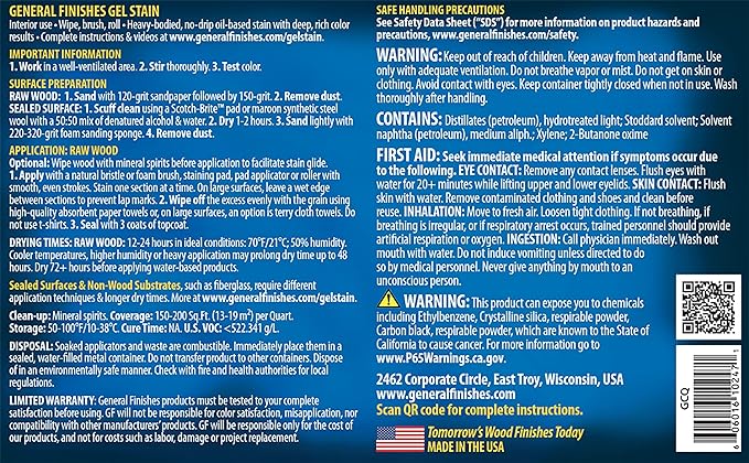 General Finishes Oil Base Gel Stain, 1/2 Pint, Georgian Cherry