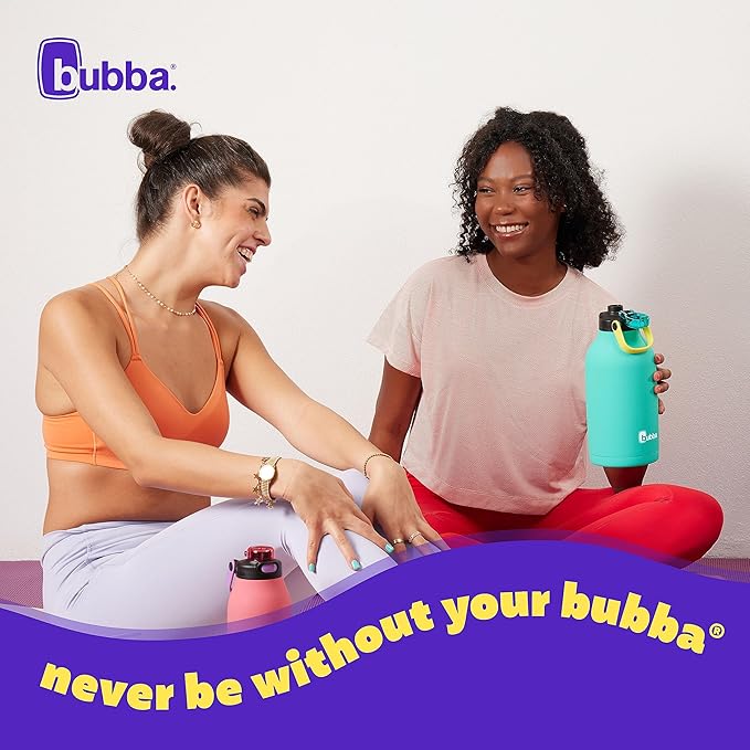 Bubba Radiant Stainless Steel Simple-Lid Rubberized Water Bottle, Island Teal, 64oz.