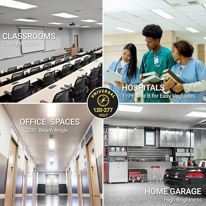 NuWatt 30 Pack 4 FT LED T8 Tube Light, T10 T12 Hybrid Type A+B, 5000K Daylight, 18W, High Brightness 2200 Lumens, Plug & Play OR Ballast Bypass Fluorescent Tube Replacement, Single or Double Ended, UL