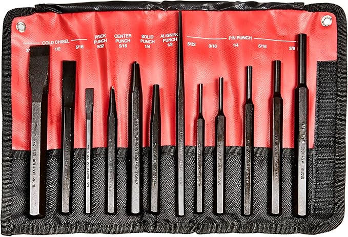 Mayhew Tools 66258 Punch & Chisel Set (Metric), 12 piece, multi, one size
