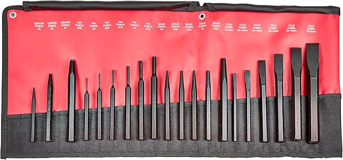 Mayhew Tools 61020 Pro Punch and Chisel Set, 20-Piece , Black