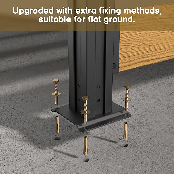 78” W x 60” H Wood Air Conditioner Fences for Hard Ground & Soft Ground, Double Garden Fences, Privacy Screen Panels with Aluminum Stakes, Trash Can Pool Equipment Enclosure, Natural