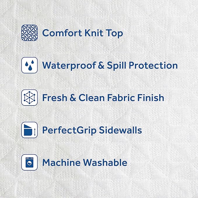 Sealy Complete Protection Mattress Protector- Full Size Stain Protection Waterproof Machine Washable Cover