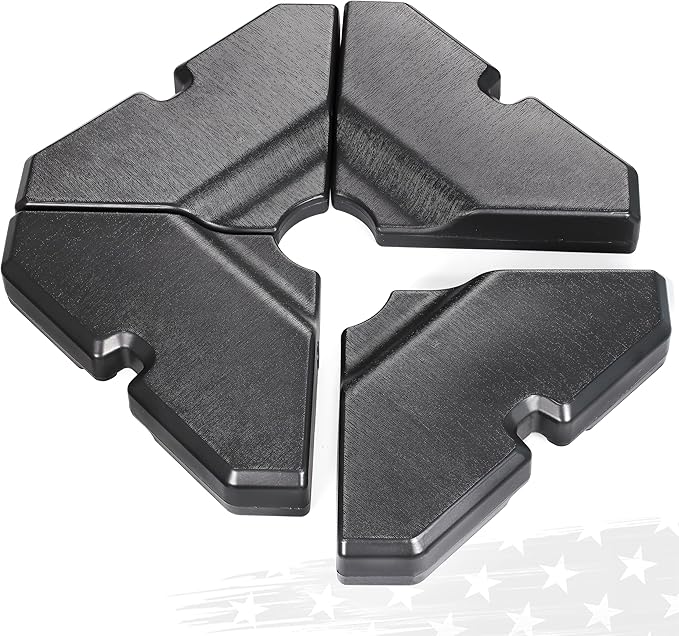 FRUITEAM 233lbs Capacity Durable Patio 4pcs Umbrella Base,with Easy-Fill Ports for Water/Sand,Stabilizes 9-11FT Large Cantilever Outdoor Umbrellas