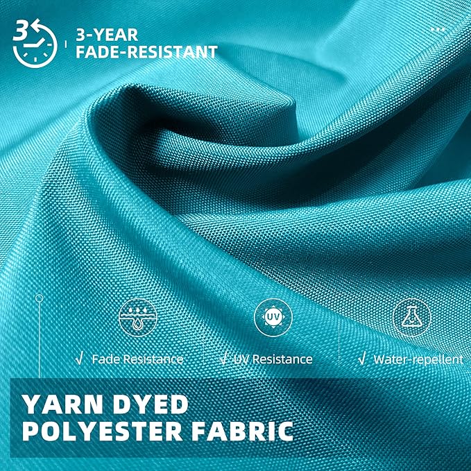 PURPLE LEAF 10' X 13' Patio Umbrella Outdoor Cantilever Rectangle Umbrella Aluminum Offset Umbrella with 360-degree Rotation for Garden Deck Pool Patio, Turquoise Blue