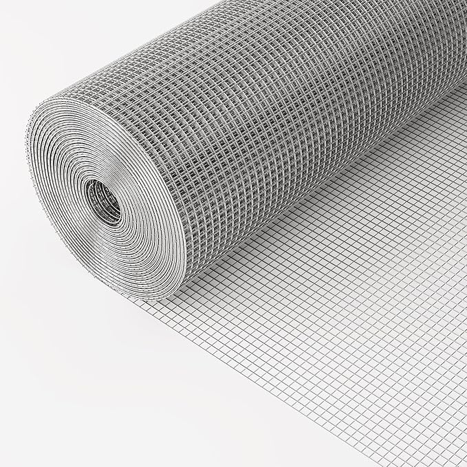 Stainless Steel 304 Welded Wire Fence Roll, Chicken Wire, 1/2 Inch Hardware Cloth, Supports Poultry Netting Cage Fencing, Keep The Animals Out, Protecting New Plants(48inx100ft)