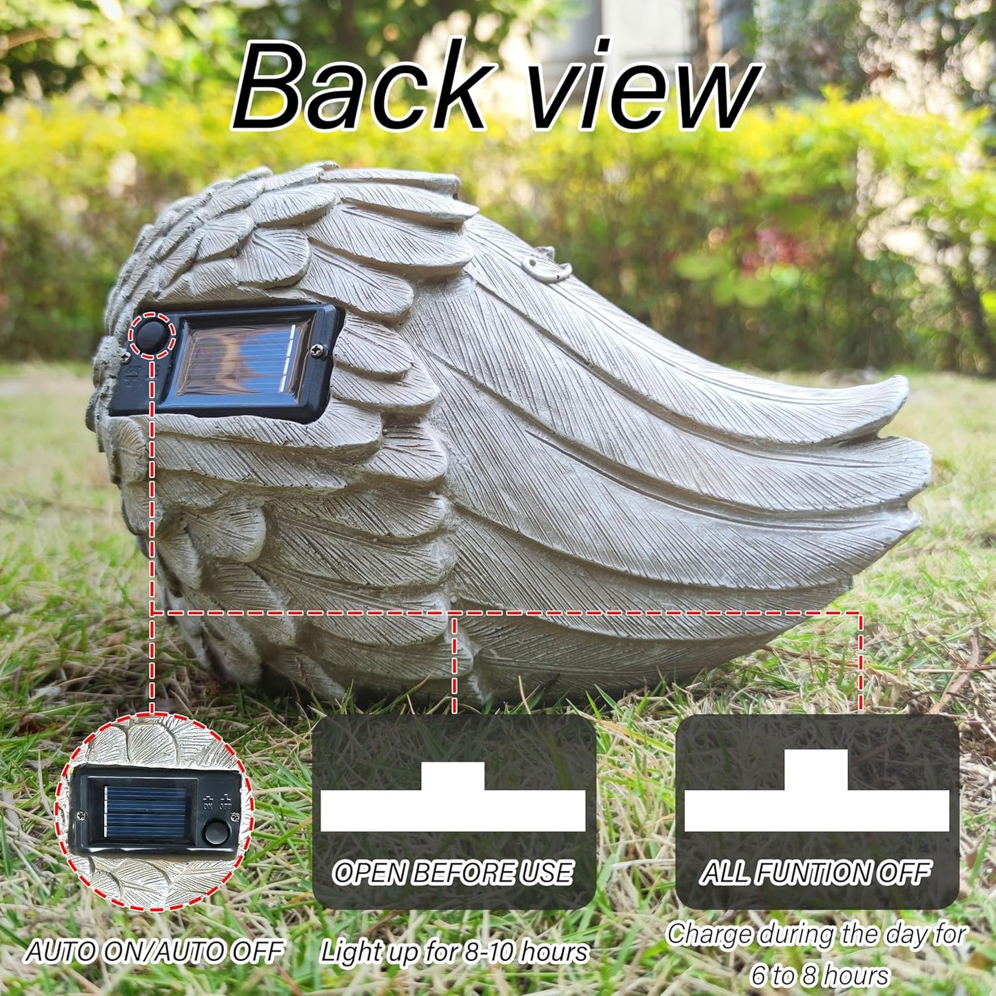 Solar Cat Garden Statues Outdoor Décor-Cat Figurines Solar LED Light Lawn Ornaments - Yard Decorations for Patio, Balcony, Backyard -Unique Birthday House Warming Gifts for Mom