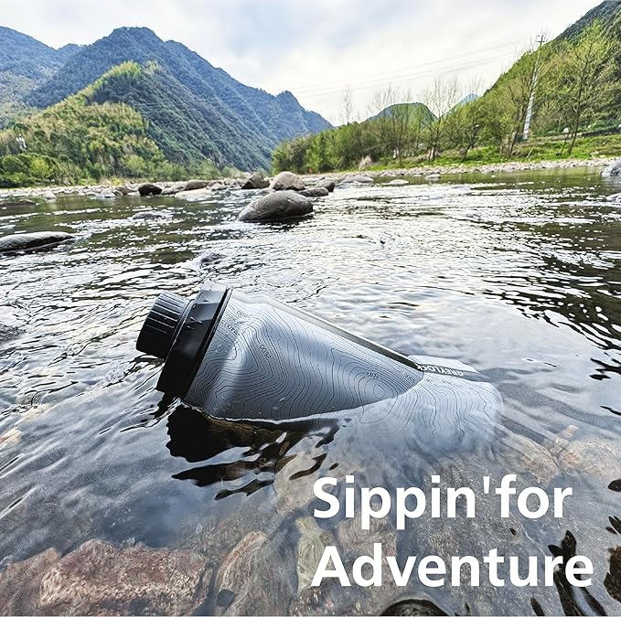 Greylock 20 oz Insulated Stainless Steel Water Bottle with Straw Lid- BPA-Free Leak Proof When Closed, Reusable Metal Water Bottle with Carry Handle for Travel Camping, 24 Hours Cold (Mapmakersmuse)